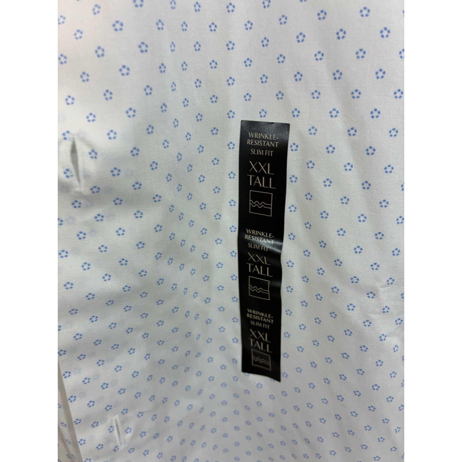Banana Republic Men’s Slim Fit Shirt XL White Blue Print Dress  NWT Preppy Tall