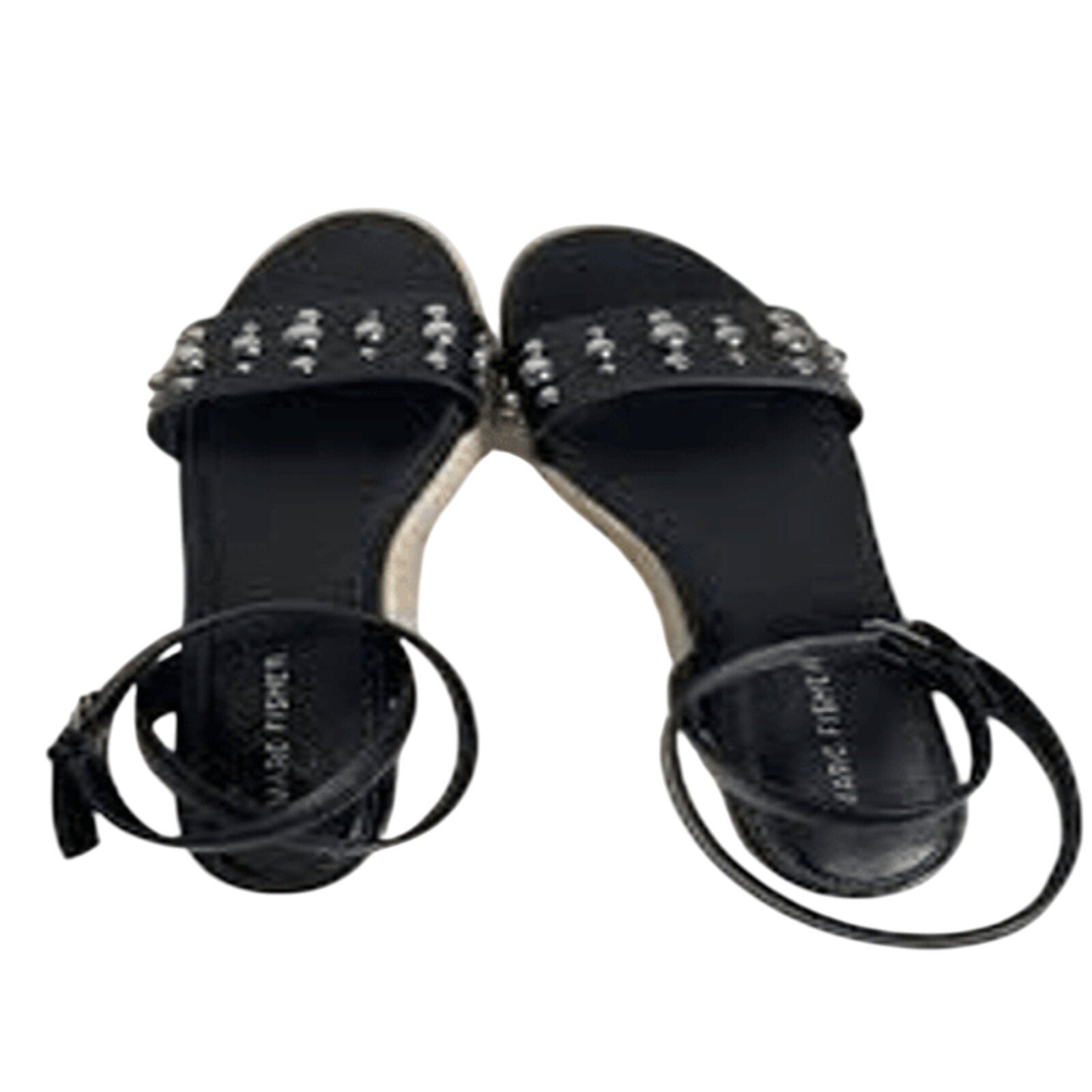 Marc Fisher Joyce Espadrille Platform Sandal Black 8 Casual Preppy Summer Jute 8