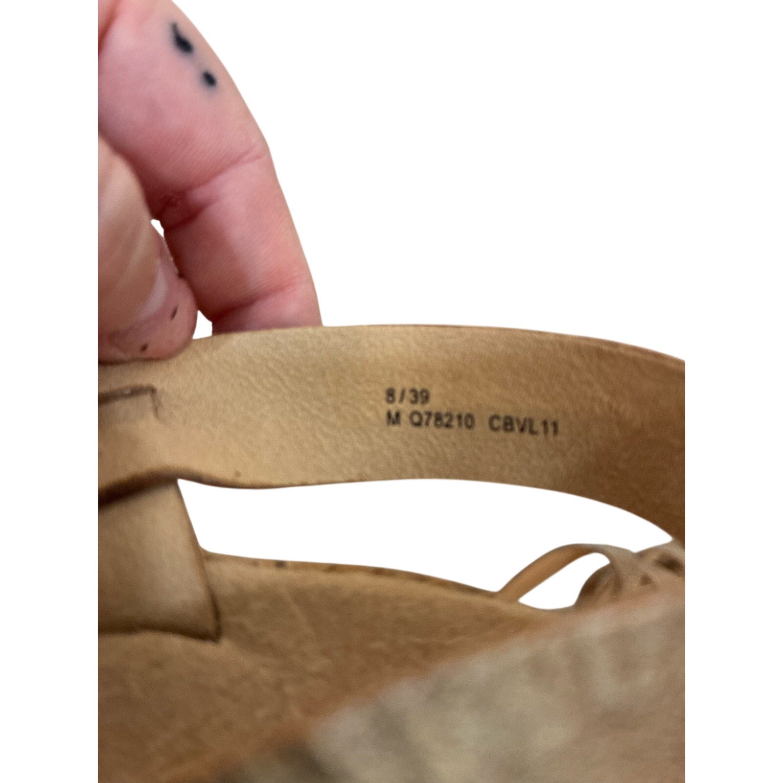 Korks By Kork Ease Women's Beige Leather Cork Wedge Sandals Size 9 M Ankle Strap
