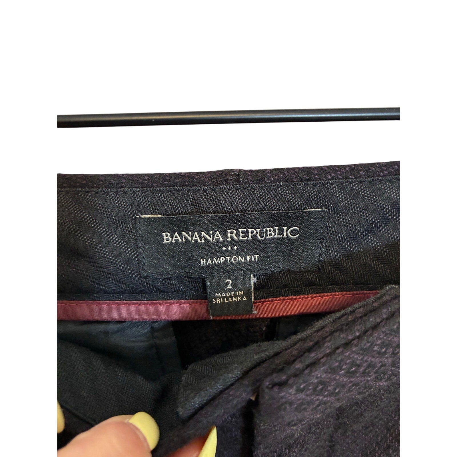 Banana Republic Women's Hampton Pant Black Sz 2 Corporate Career Business Work