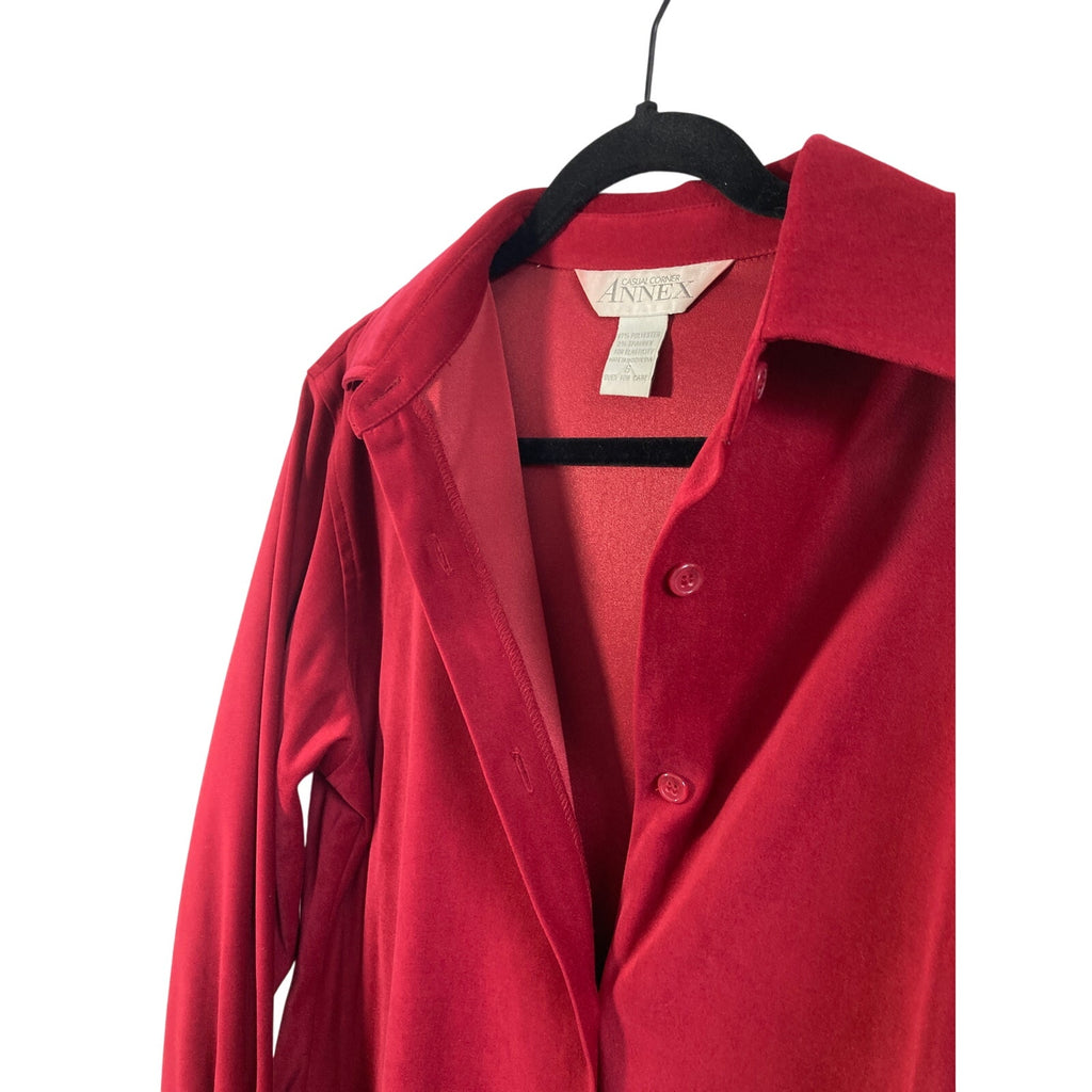 Casual Corner Annex Faux Suede Red Funky Y2k Lover Feminine 70's Button Jacket