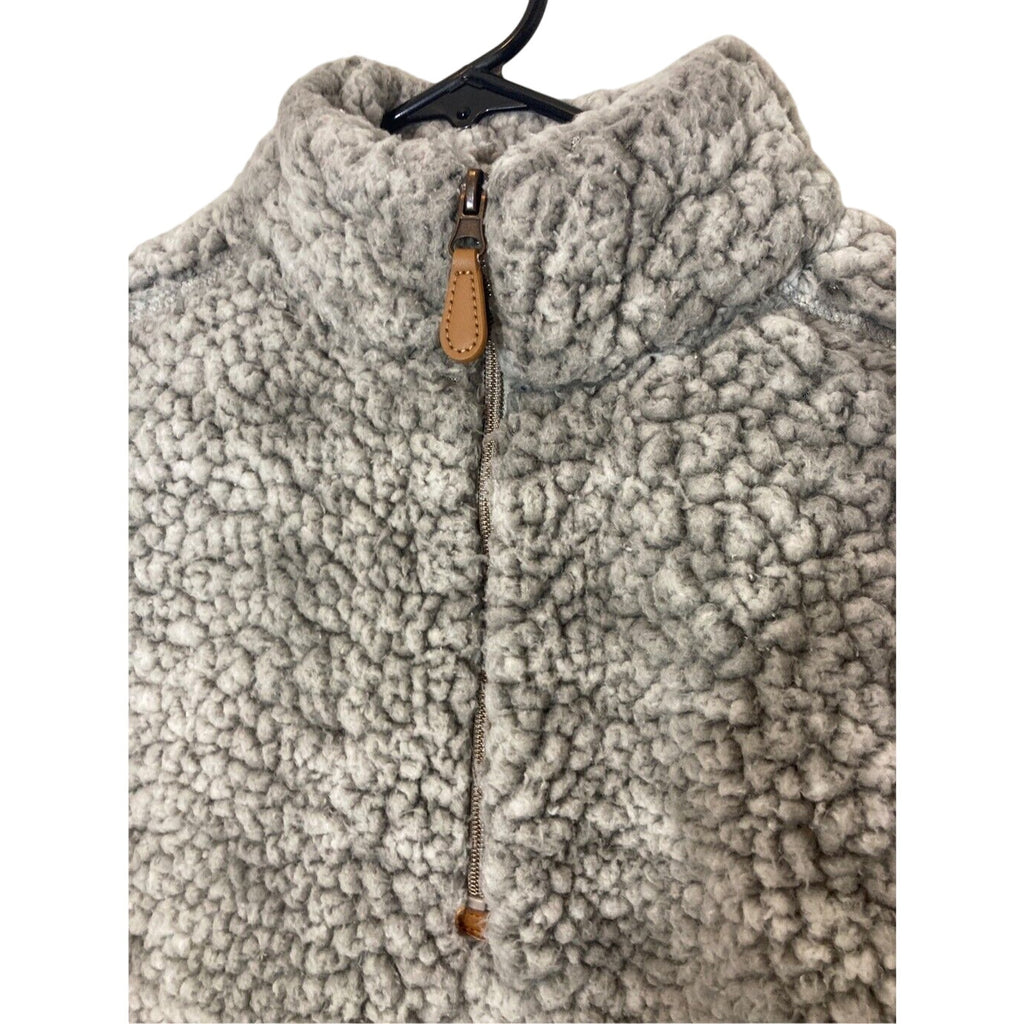 Simply Southern Medium Nomadic Fisherman Grey Quarter Zip Sherpa