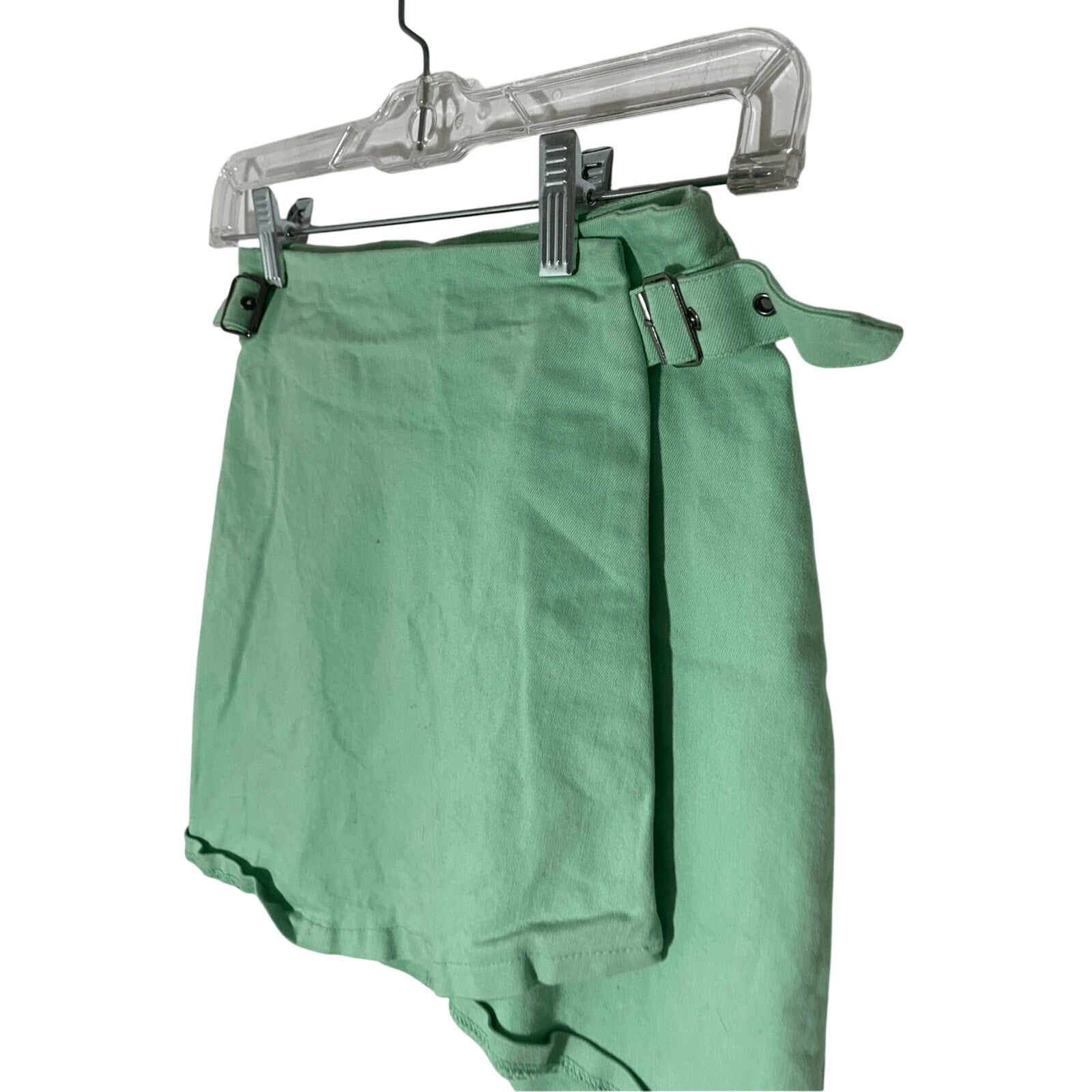 Princess Polly Asymmetrical Mint Green Denim Brandy Y2K Mini Skirt 4
