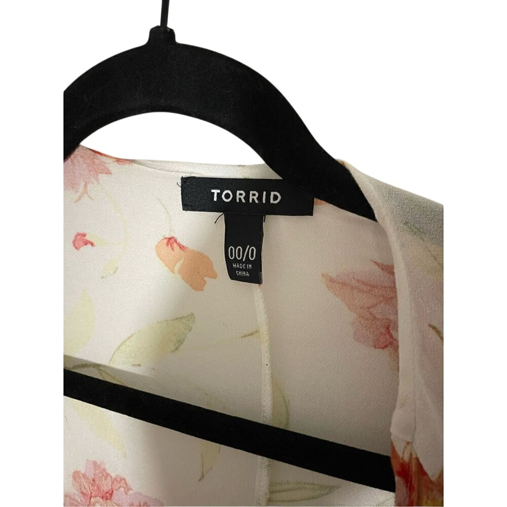 Torrid Womens 0/00 Large Floral Open Front Kimono Duster Boho Western Cottage