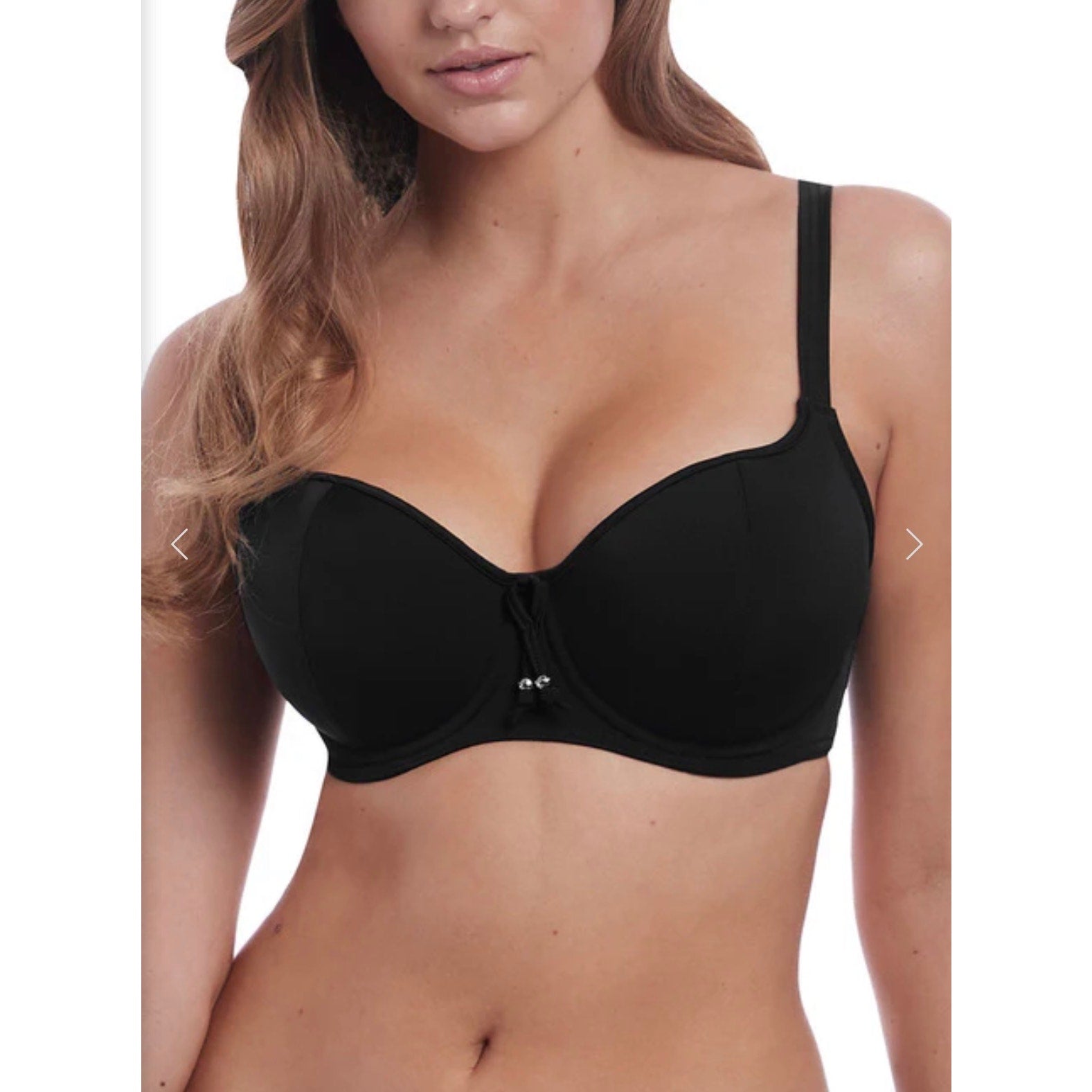 Freya Remix Sweetheart Padded Bikini Top Black 30H Luxury Swim Euro Summer