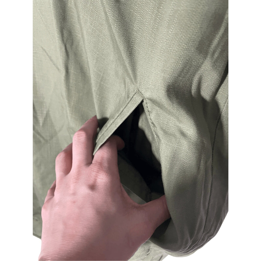 Loft Lounge Women's Olive Army Green Shirt Slip Dress Contemporary Coastal Beach