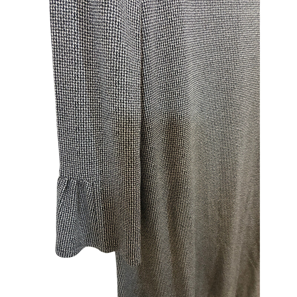 J. Jill Wearever Houndstooth Shift Dress Womens Medium Black White Career Knit