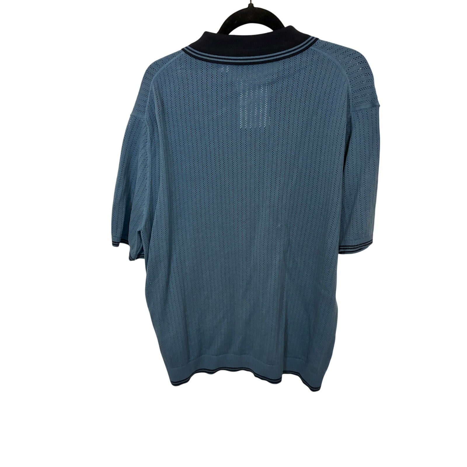 PS Paul Smith Blue Knitted Contrast Collar Polo Shirt XL Preppy Old Money