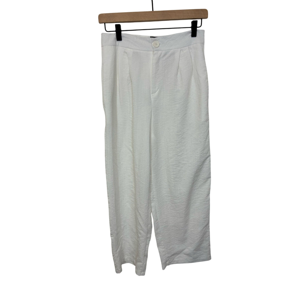 She by ND Women’s White M Yacht Preppy Trousers Minimalist Casual Closet Staple