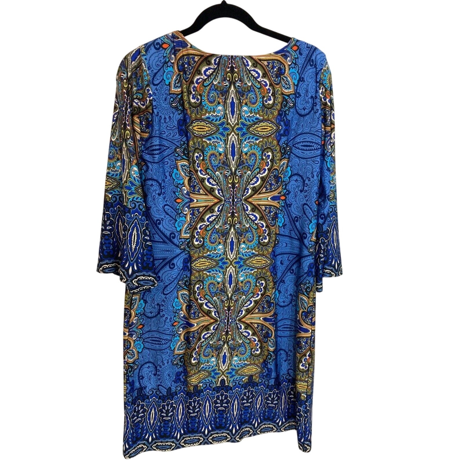 Sunny Leigh Medium Tribal Print Retro Resort. Relaxed Vacation Oasis Dress