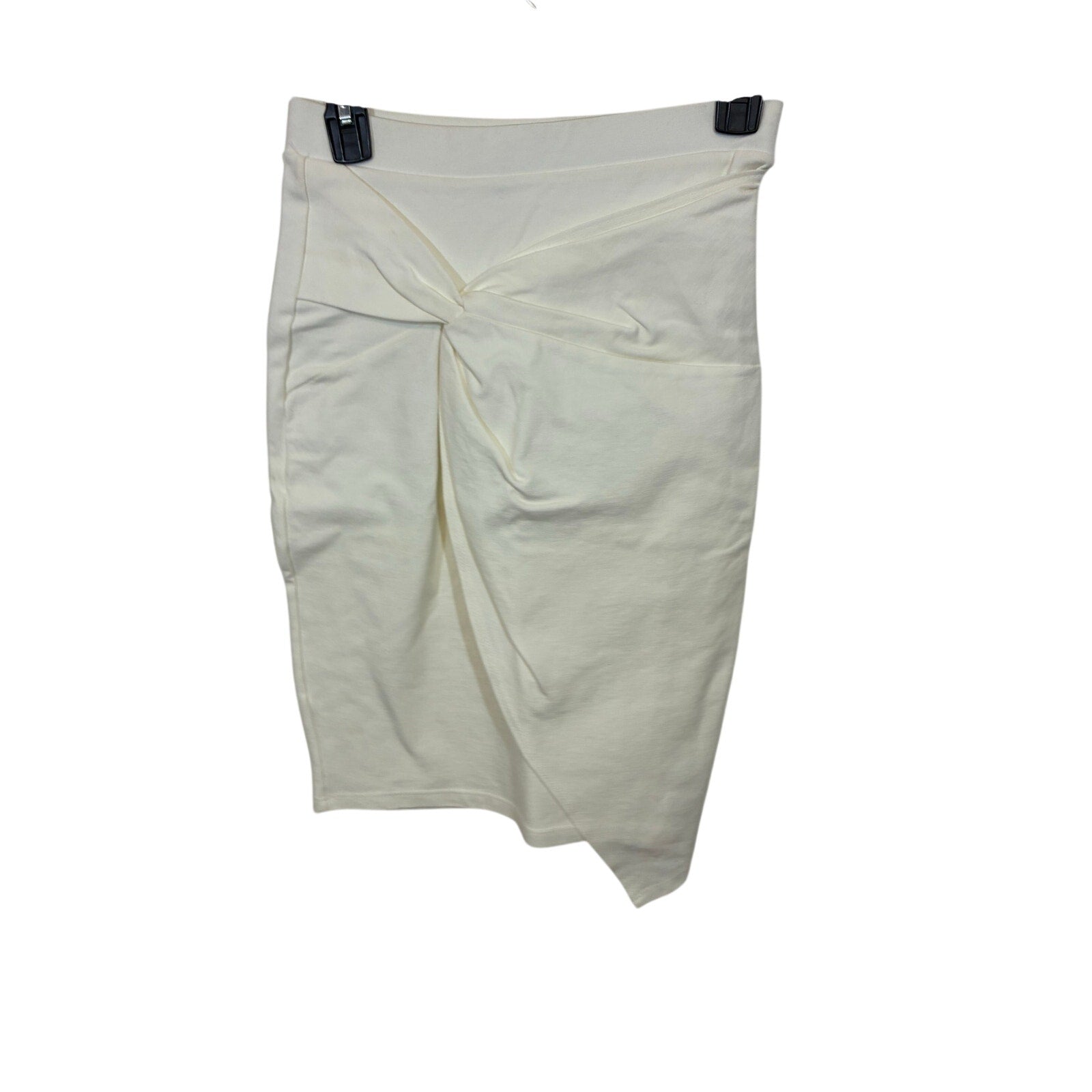 Iris White Ruched Bodycon Skirt Minimalist Chic Medium Preppy Minimalist Office