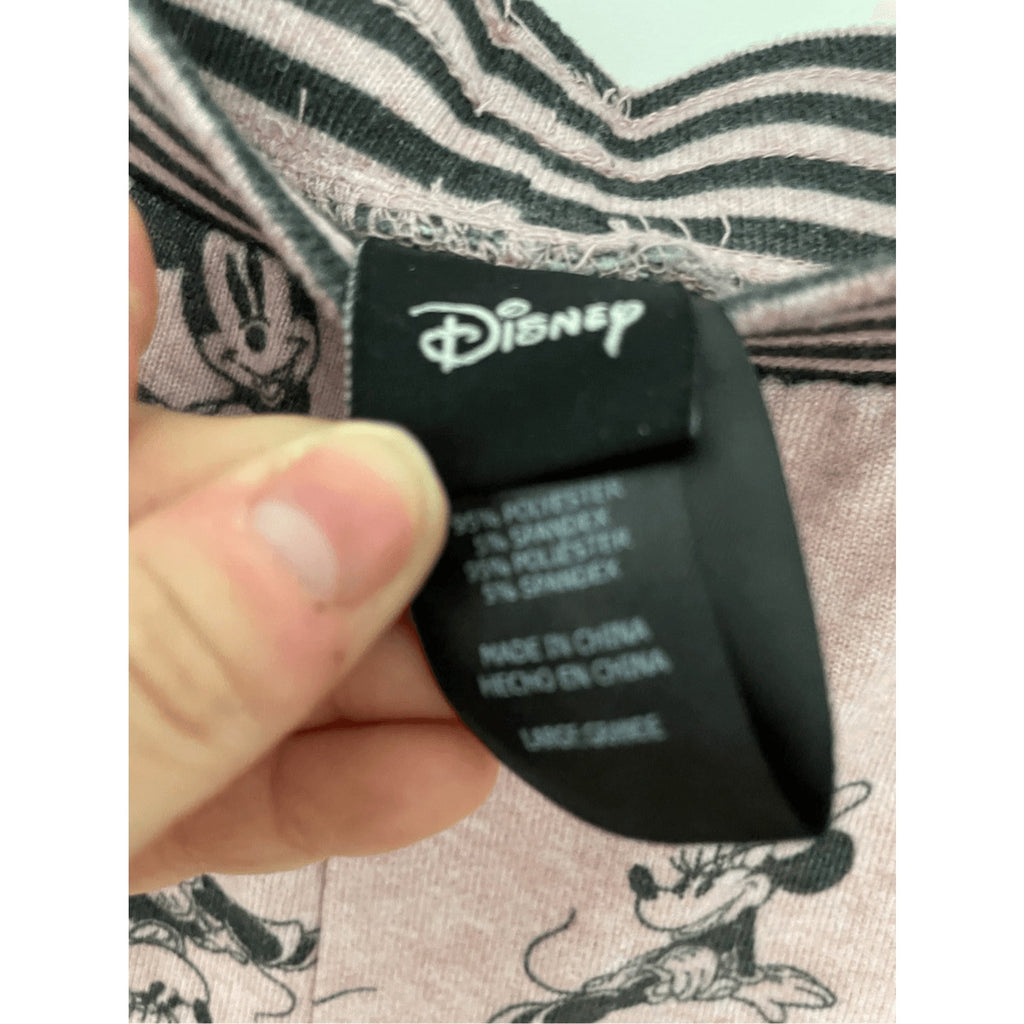 Disney Pink Minnie Mouse Women's Cozy Lounge Casual Comfy L Pajama Set