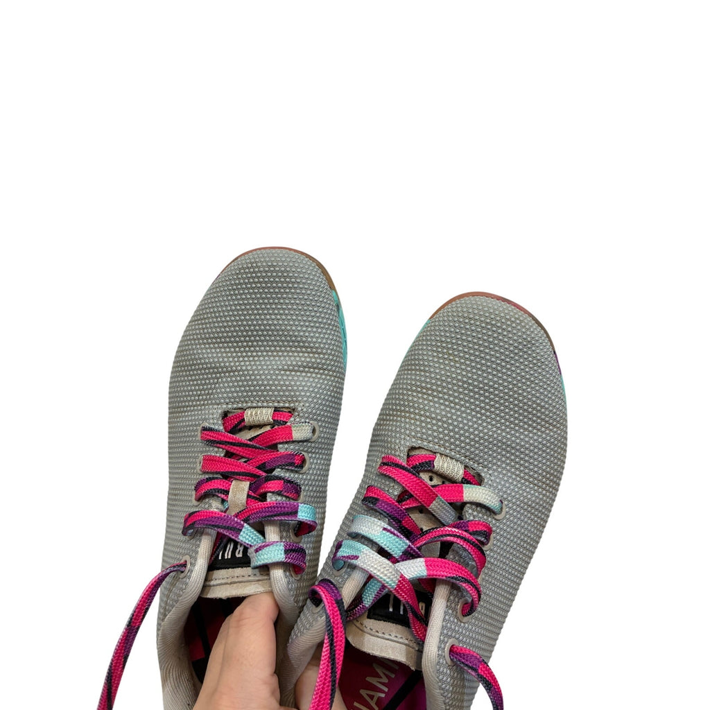 NOBULL Outwork SuperFabric Trainer Sneakers Gray Pink 7.5 Cross Training Shoes