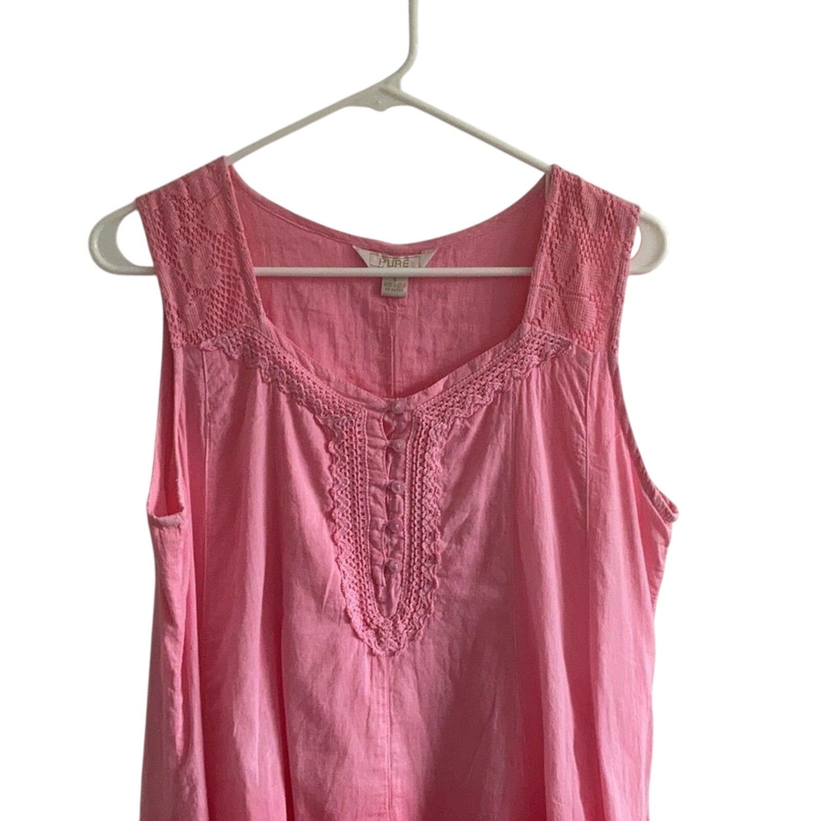 Pure Hem Ombre Embroidered Pink Midi Dress