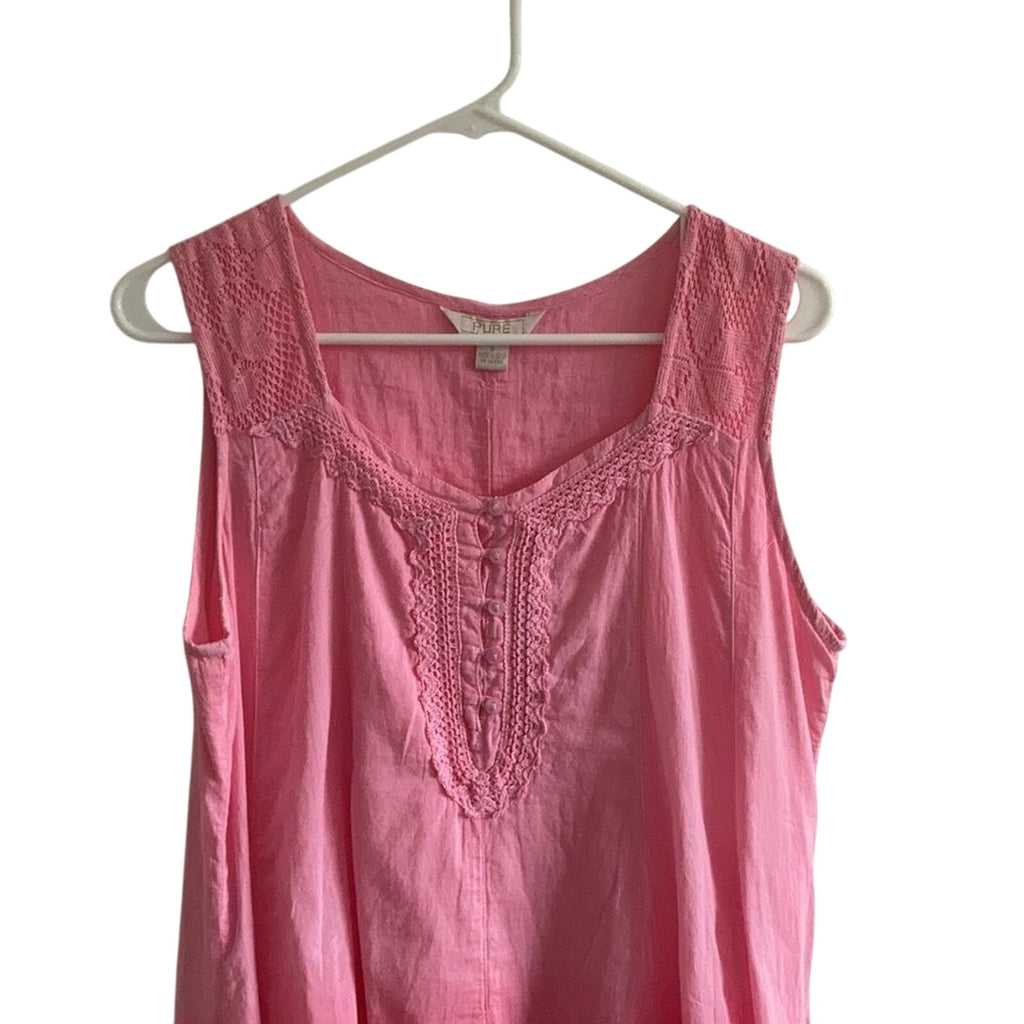 Pure Hem Ombre Embroidered Pink Midi Dress