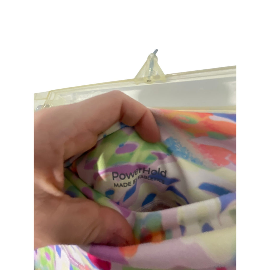 Fabletics Women's M PowerHold High-Waist 9'' Short New Wave Floral Gym Printed