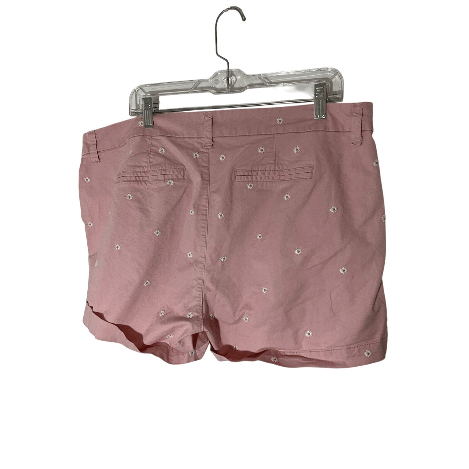 Old Navy Shorts Printed Novelty Chino Cottage Daisy Embroidered Everyday Sz 14