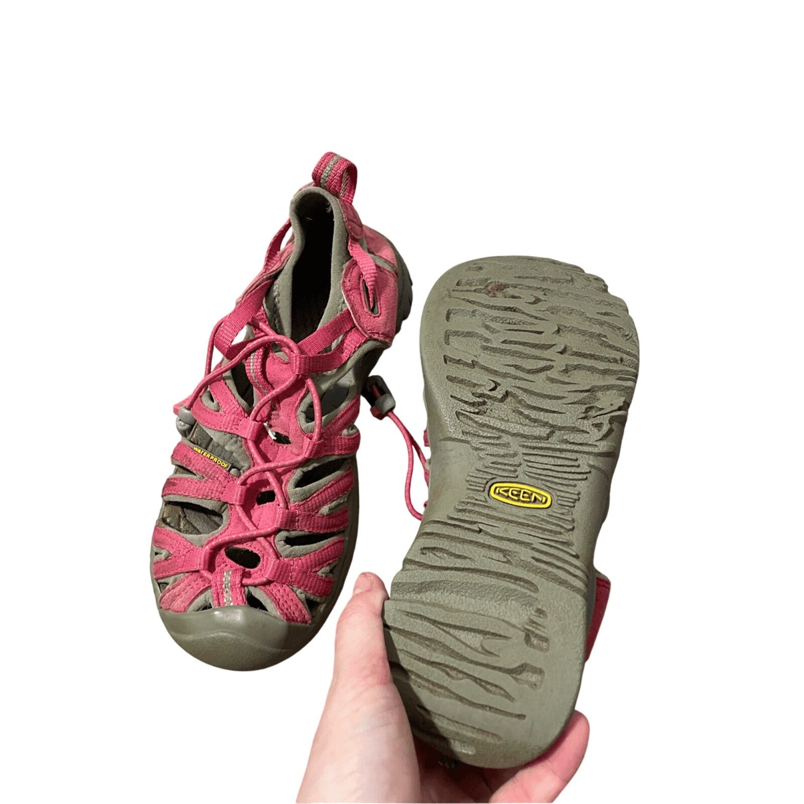 Keen Brown Pink Kids Newport H2 Pink Waterproof Gore Core Utility Hiking Boots