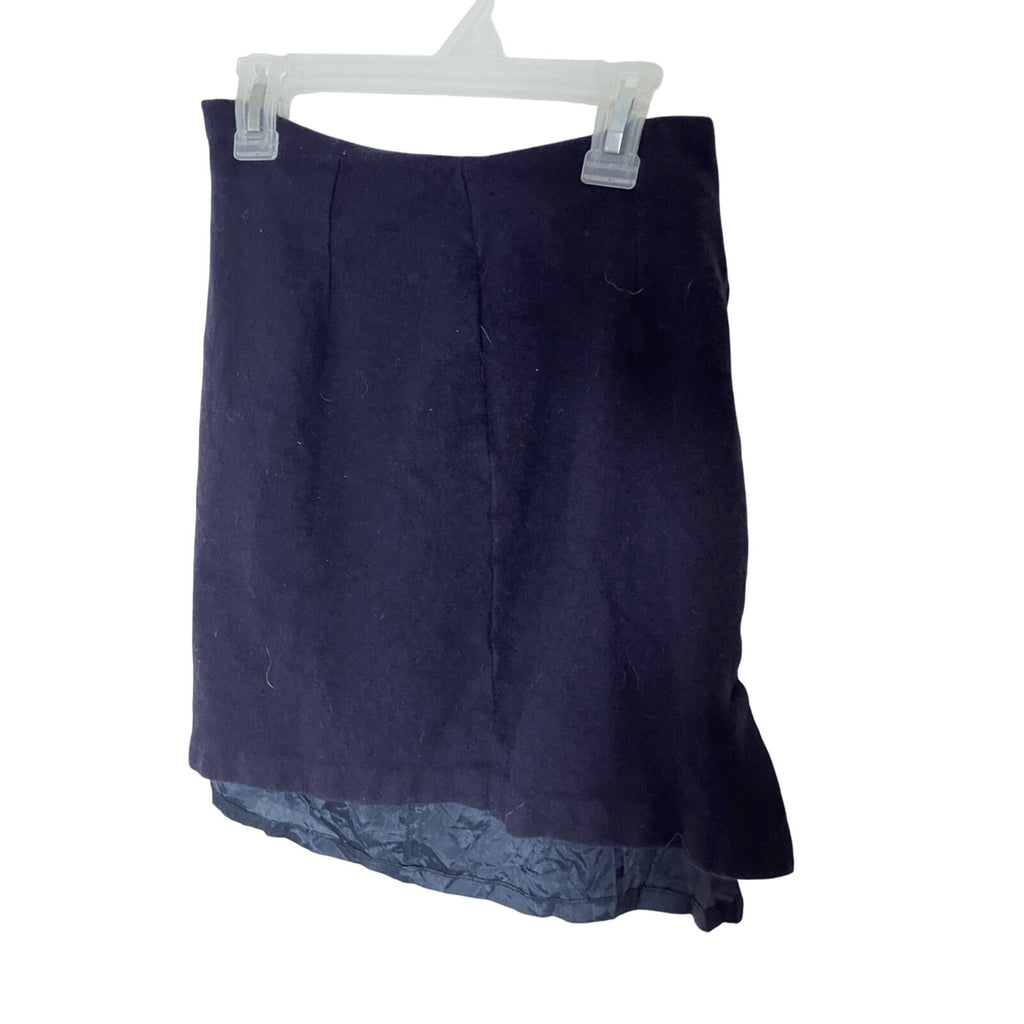 Ilysehart Ltd Sz 4 Navy Wool Pencil Skirt Academy Preppy Minimalist Schoolgirl