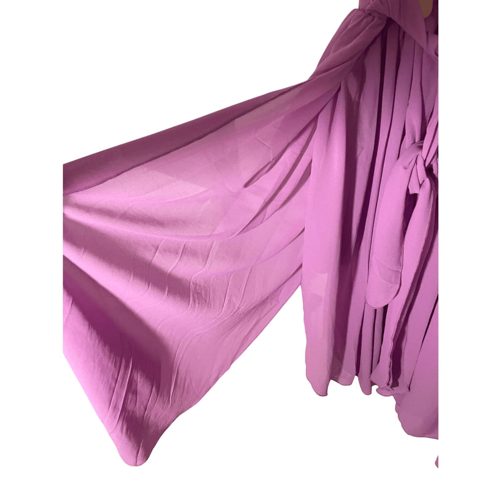 NWT Entro Ethereal Mauve Chiffon Sheer Dress Flowy Wrap Bodice Spaghetti Strap
