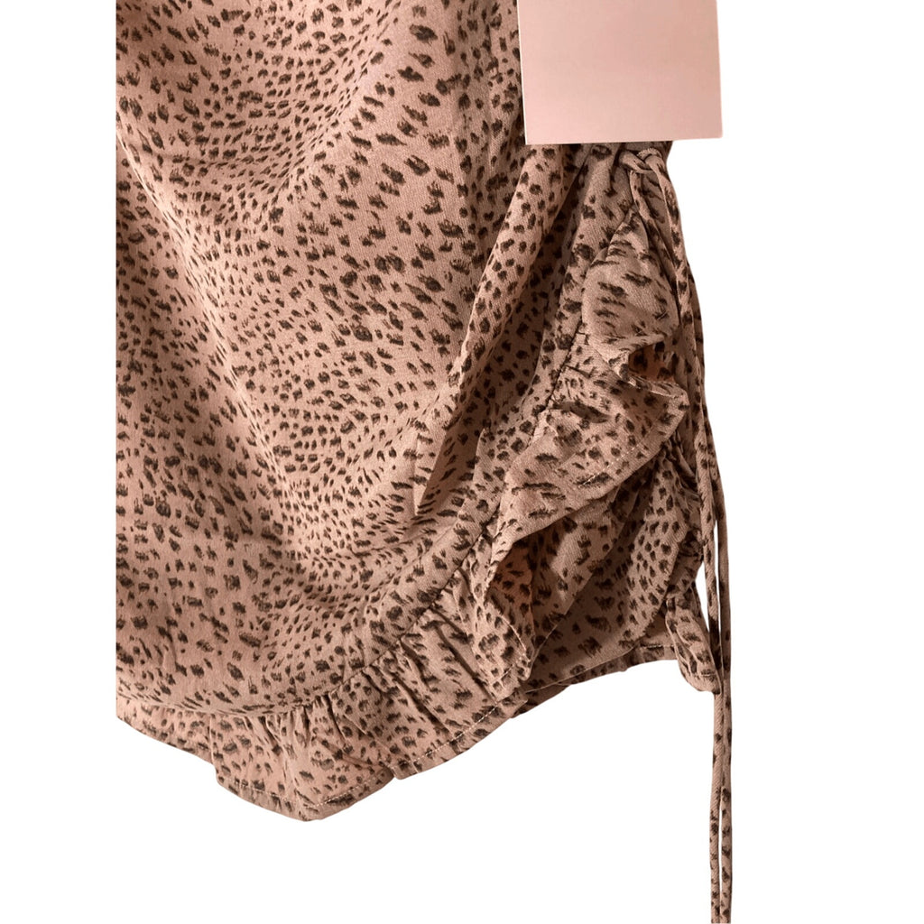 NWT Bailey Rose XS Printed Cinge Leopard Mob Wife Fitted Ruched Pencil Skirt