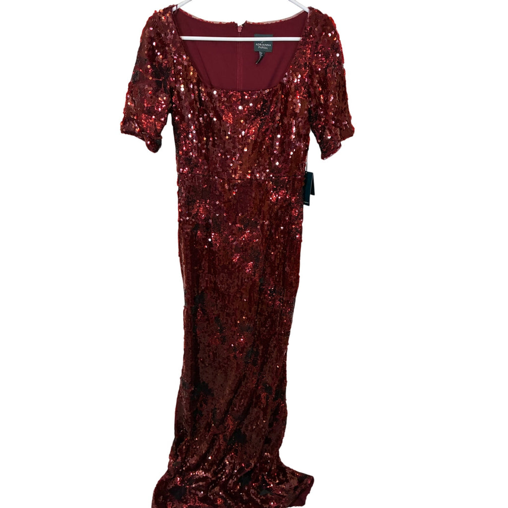 NWT Adrianna Papell Women's Square-Neck Sequin Gown Event Glam Glitz Sparkle 2