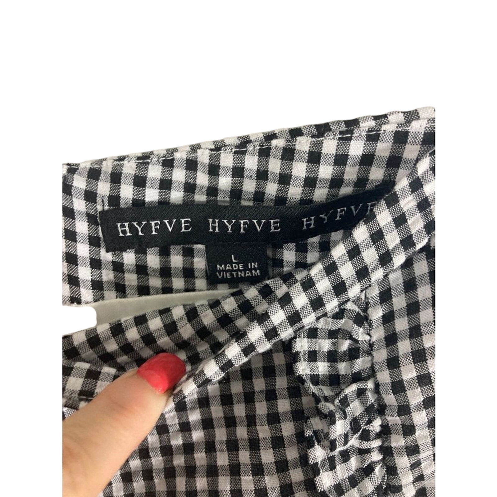 NWT Hyfve Checkered Gingham Printed NASCAR Retro Pin Up Costume Ruffle Shorts