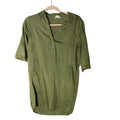 Loft Lounge Women's Olive Army Green Shirt Slip Dress Contemporary Coastal Beach