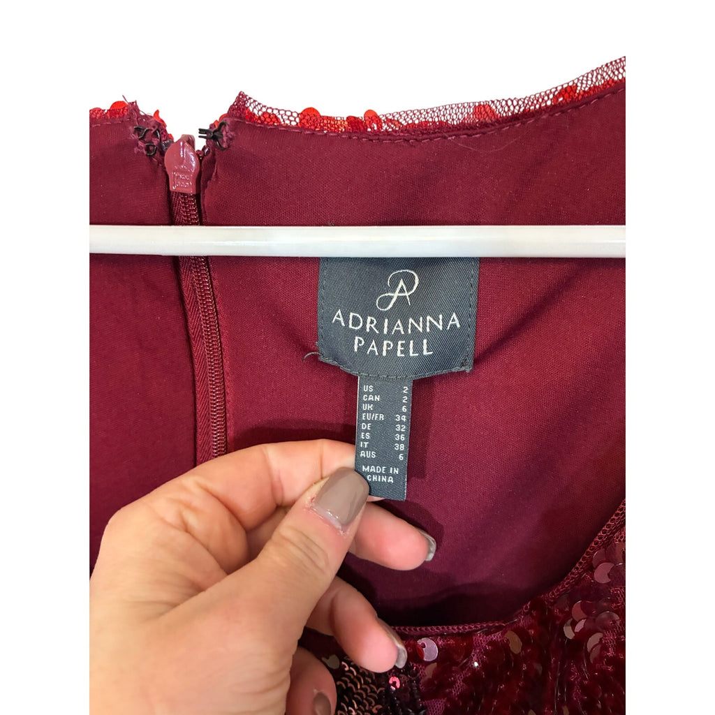 NWT Adrianna Papell Women's Square-Neck Sequin Gown Event Glam Glitz Sparkle 2