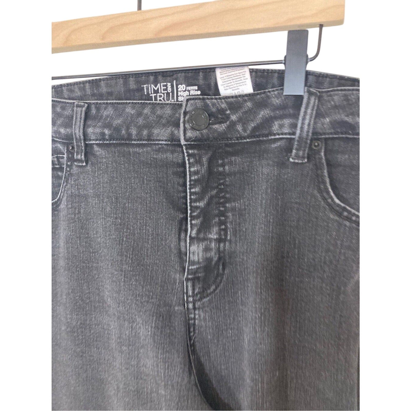 Time & Tru Women's Plus Size High Rise Black Skinny Jeans