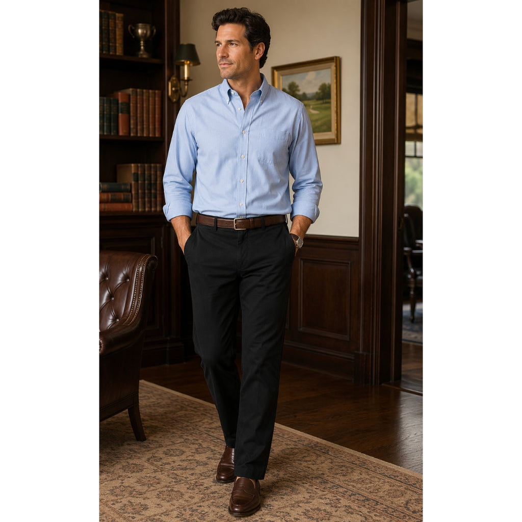 Docker's Men's Black Old Money 36x30L  Utility Khaki Classic Pants