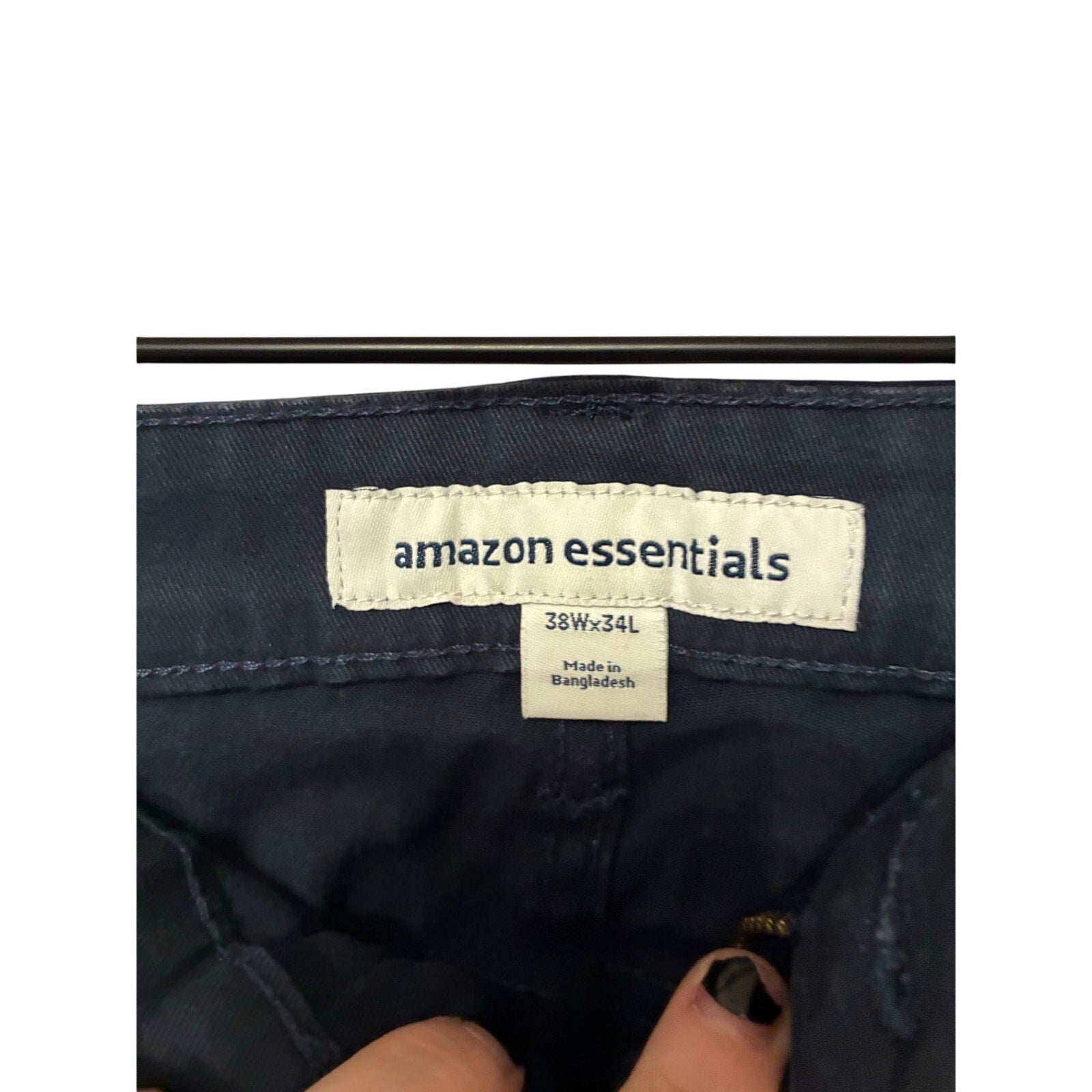 Amazon Essentials Navy Slim Fit 5 Pocket Pants Casual Stretch Chino Men’s 38x34