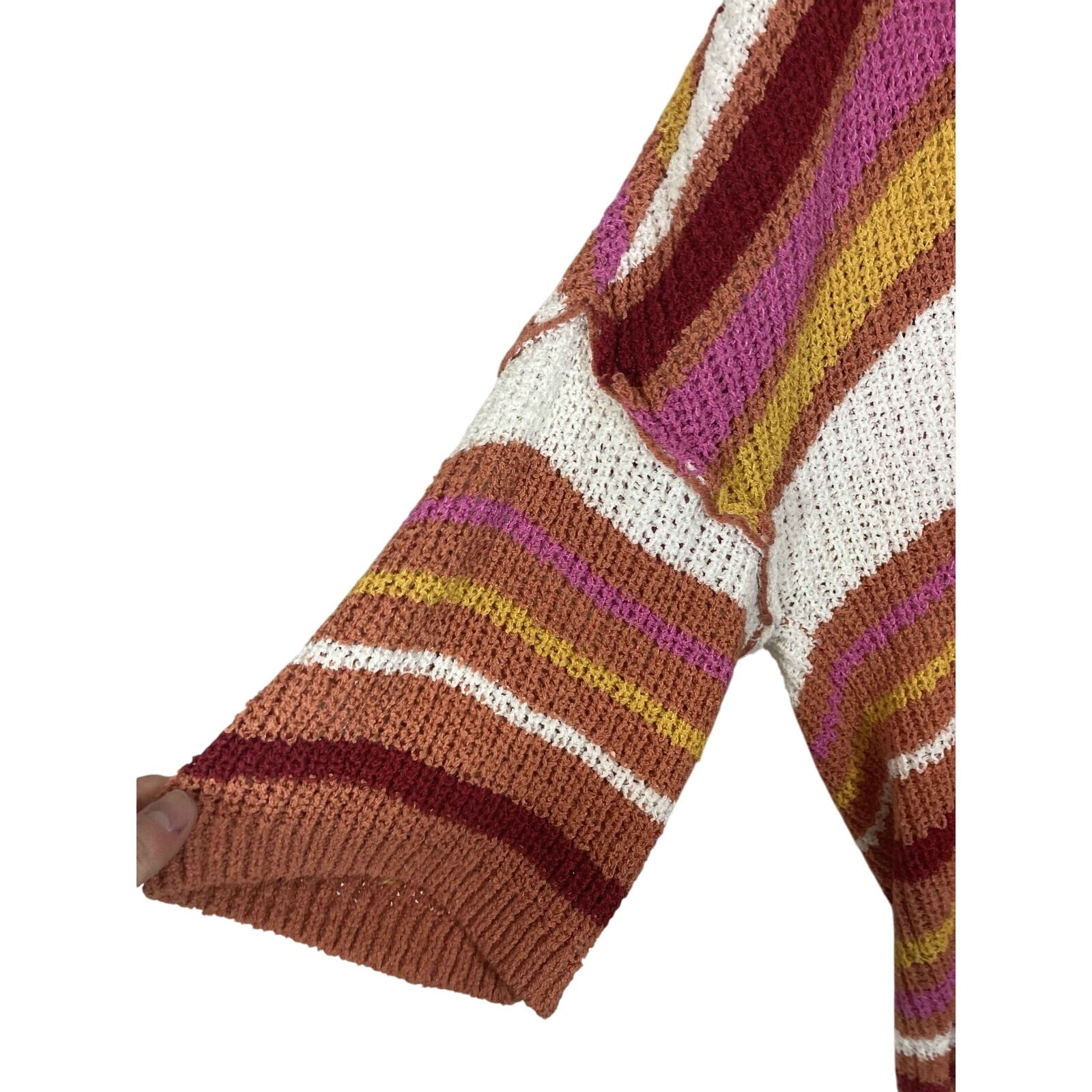 NWT Wonderly Aragon Boho Western Colorblock Sweater Medium Cozy Knit Pullover