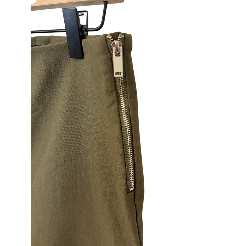 Jules and Leopold Ponte Olive Green Pull On Stretch Casual Ankle Pants Business
