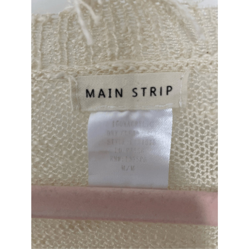 Main Strip Star Distressed Sweater Scoopneck Preppy Teacher Funky Oversized M
