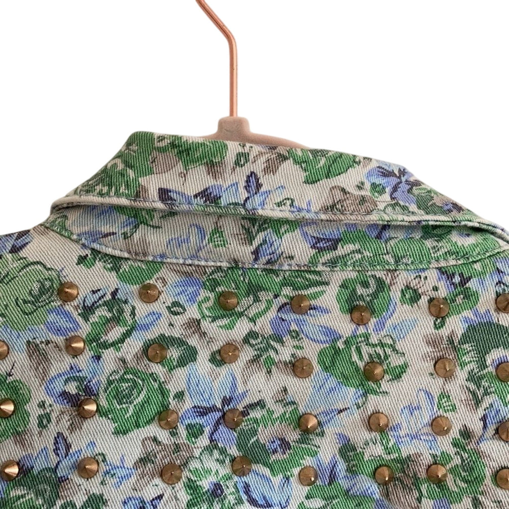 Buffalo David Bitton NWT Floral Studded Crop Denim Cowboy Rodeo Western Boho S