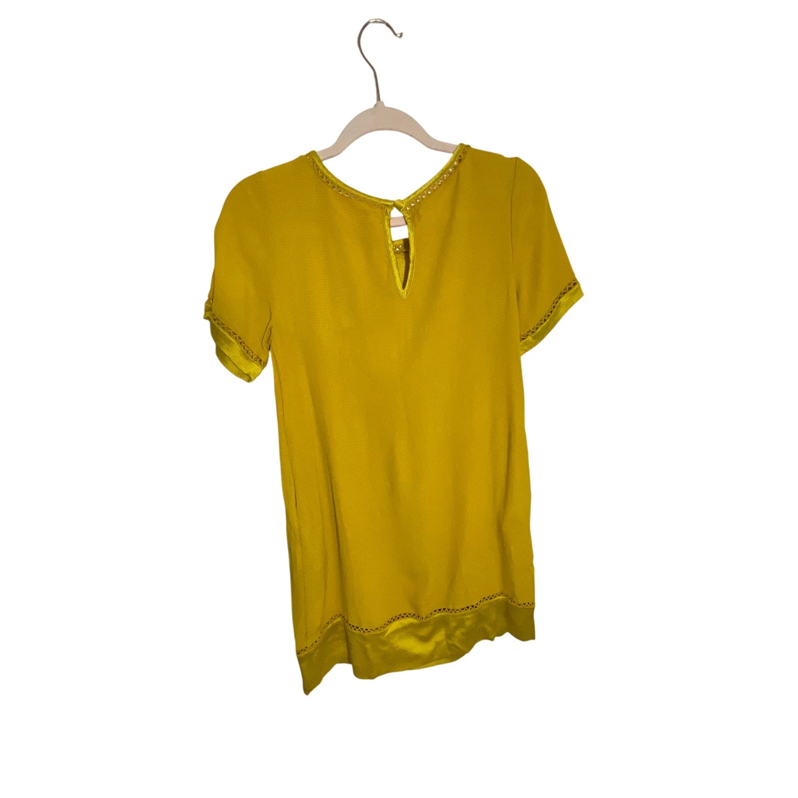 Maeve by Anthropologie Verdet Gold Swing Mini Dress 60s Boho Style XS Retro