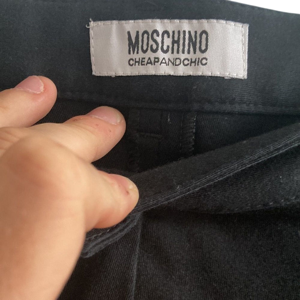 Moschino Cheap and Chic Black Straight Modest Stretchy Skinny Jeans sz 8