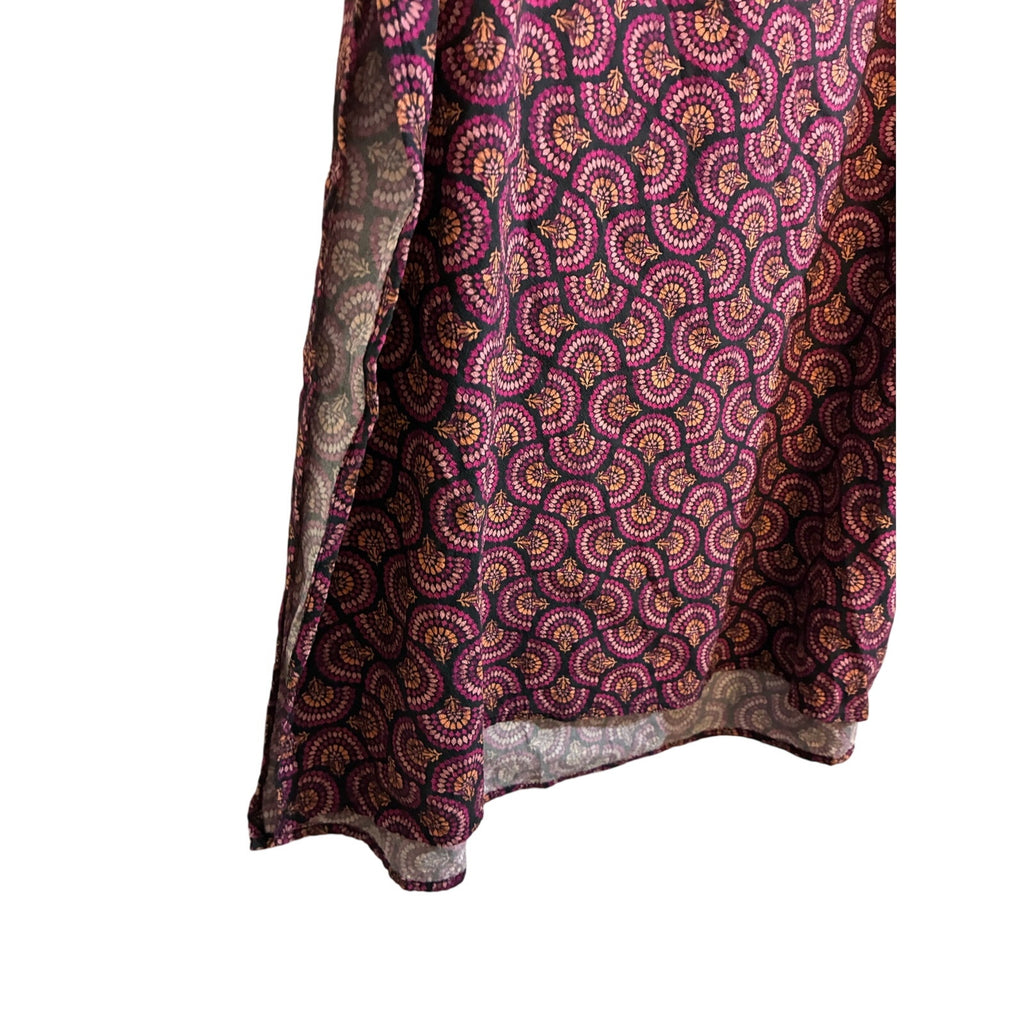 Marine Layer Ryan Midi Slip Skirt Purple Pink Boho Paisley Side Slit 6 Cottage