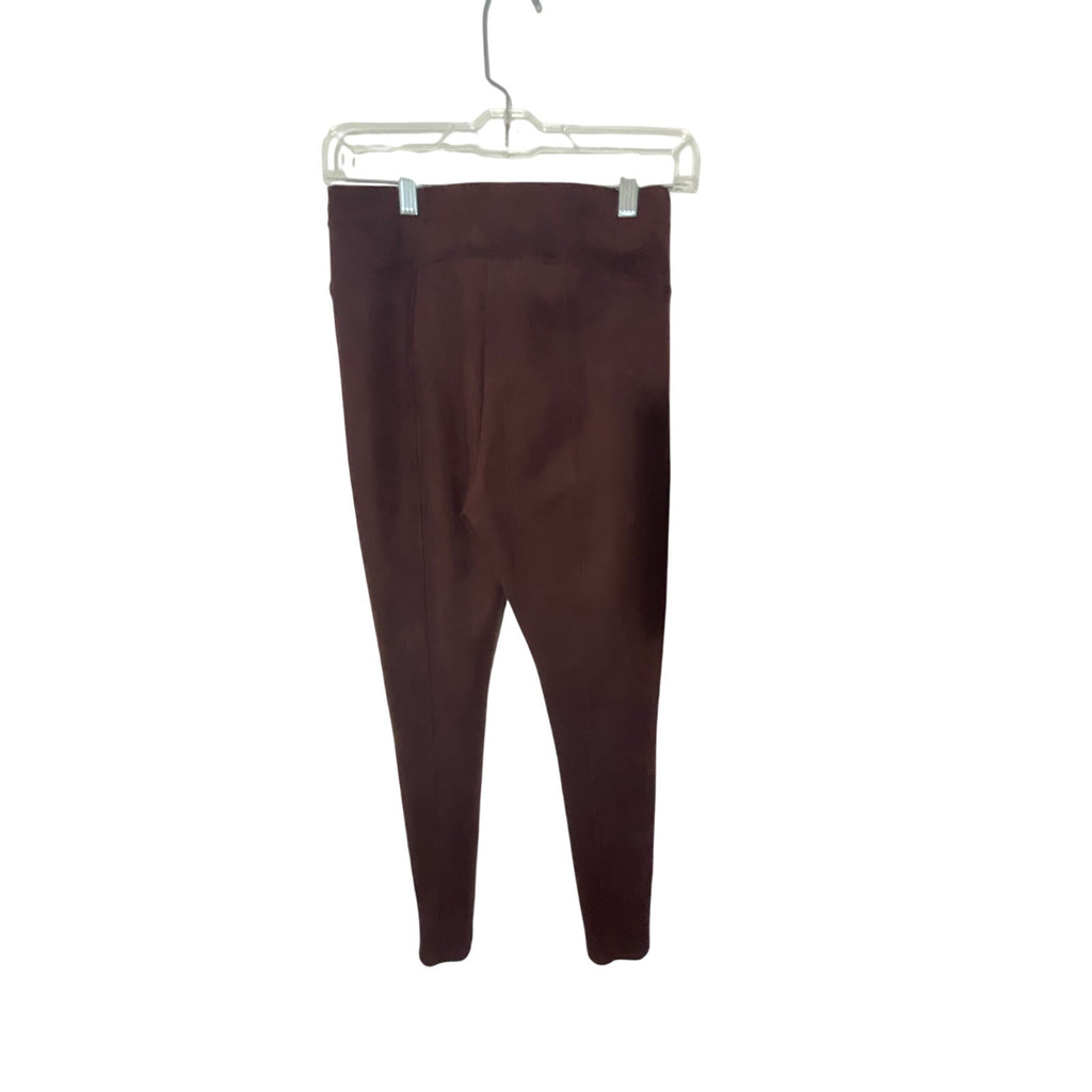 Spanx Burgundy Women's Suede Small Basic Spandex Stretchy Casual Leggings