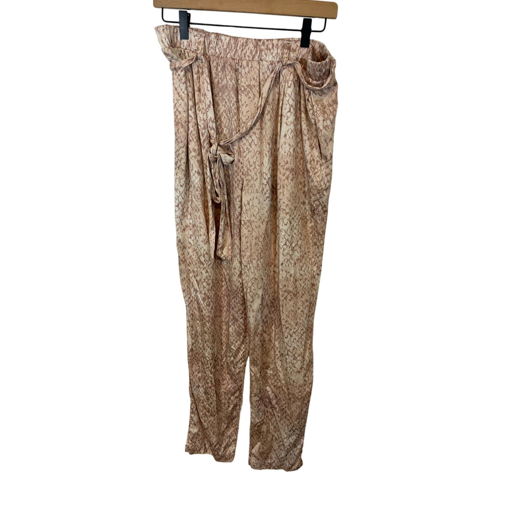 bella dahl Pink Reptile Cropped Joggers Anthropologie Lagenlook Slouchy L Casual