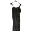 Alice + Olivia Spaghetti Strap Stripe Maxi Slit Dress Minimal Lagenlook