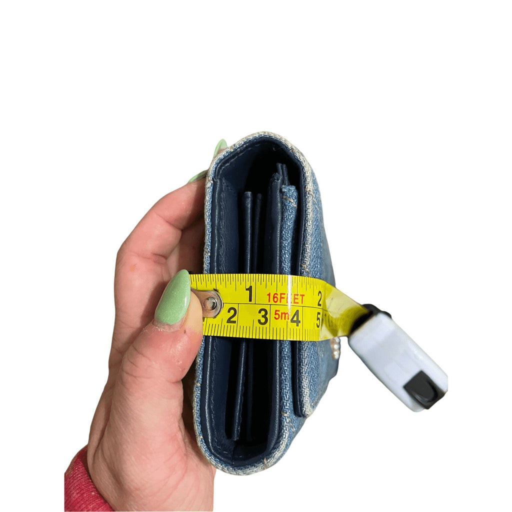 NWT Gucci Marmont Denim Pearl Zippy Wallet Limited Edition Preppy Denim Glam