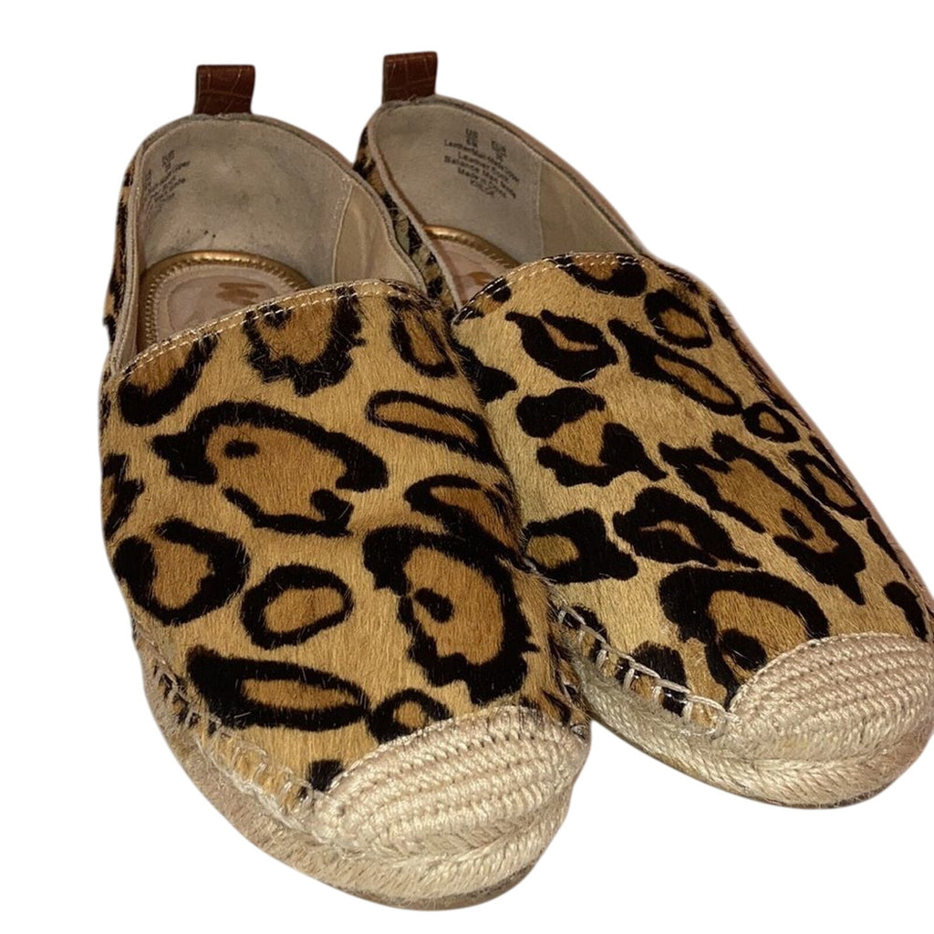 Sam Edelman Khloe Espadrille Cheetah\Animal Print Casual sz 6 Calf Hair Loafers