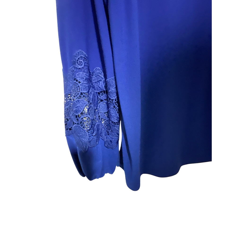 Dennis Basso Women's Cobalt Blue Long Sleeve With Cutout On Sleeve Small