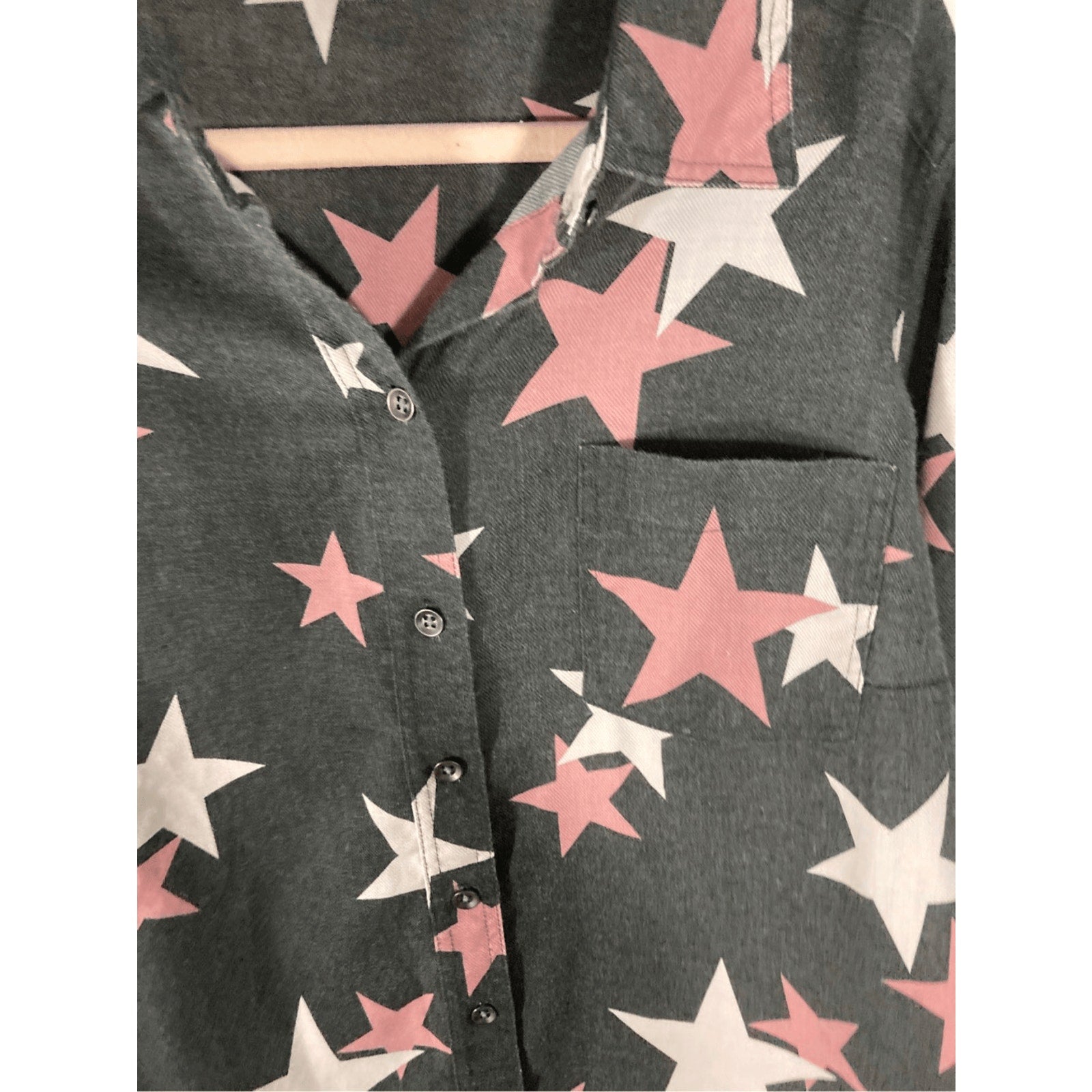 Torrid Star Spangle Flannel Novelty Print Plus Button Up Shirt Casual Western 00