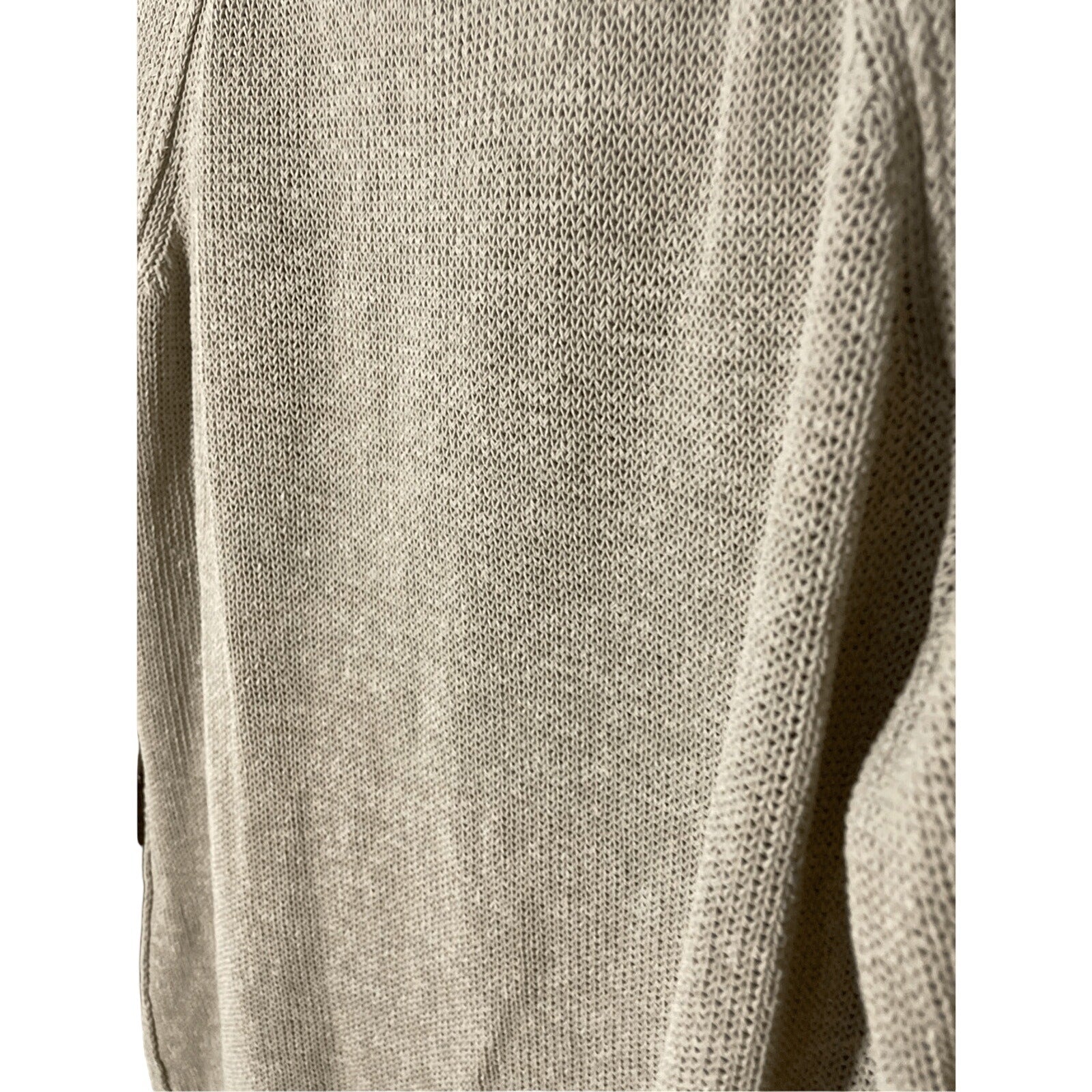 Lafayette 148 LagenLook Medium Neutral Linen Blend Woven Knit Long Sleeve