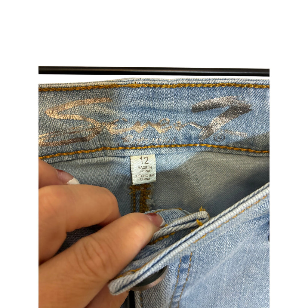 Seven7 Coulotte Release Hem Cropped Jeans Relaxed Barrel Light Wash Denimcore 12