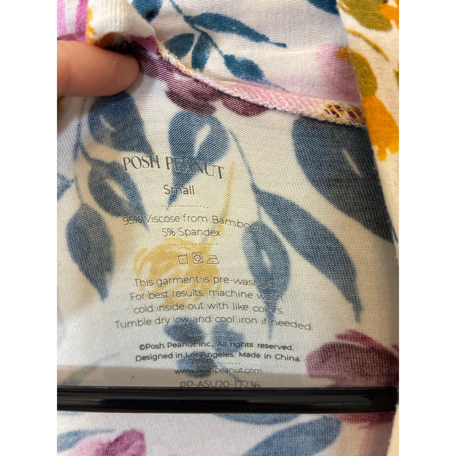 Posh Peanut Prairie Floral Bamboo Kimono Robe Cottagecore Lounge Small