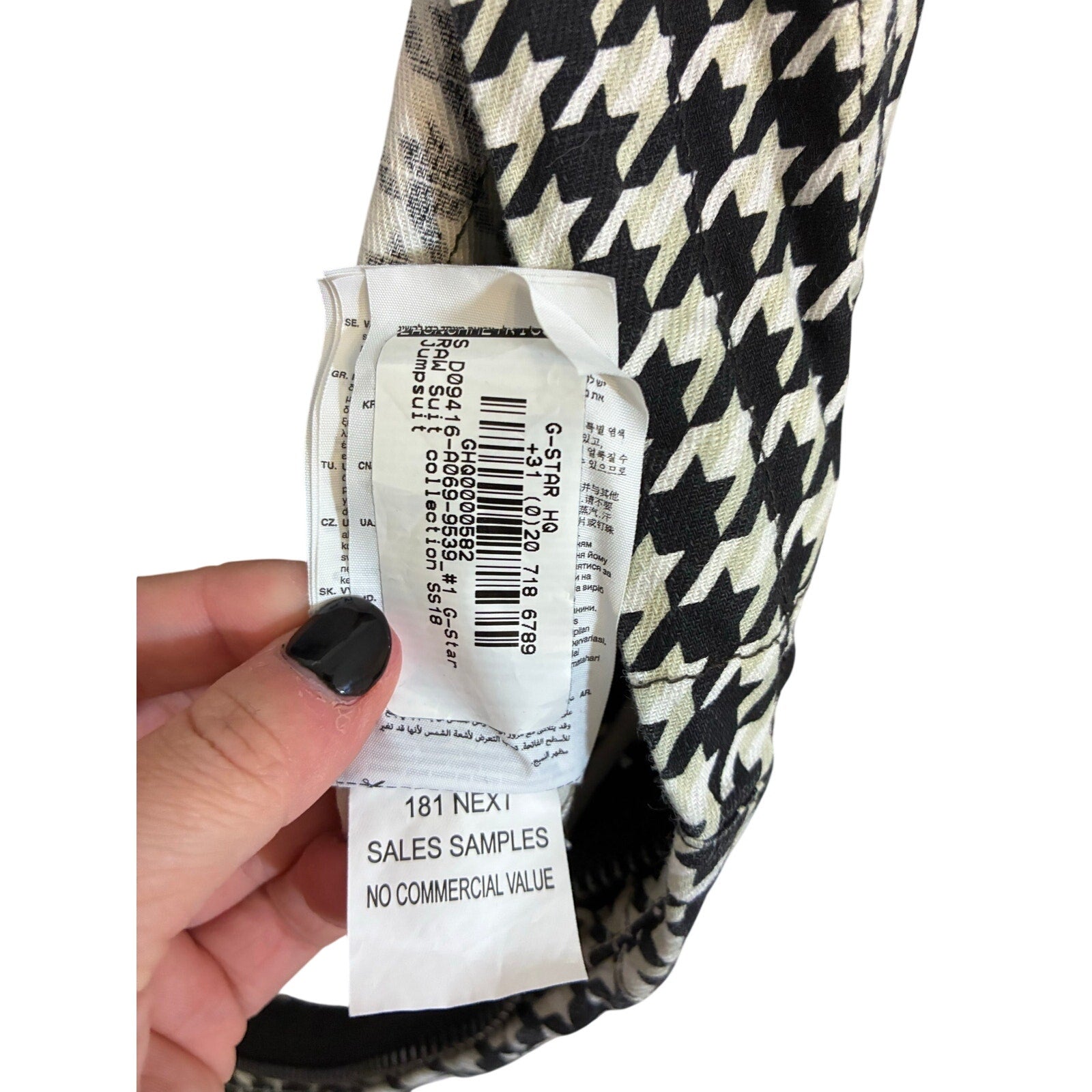 RARE G-Star RAW x Pharrell Williams Avernus Racer Houndstooth Jumpsuit Sample S